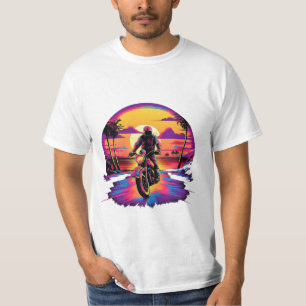 Cor vívida do motor na camiseta sunset