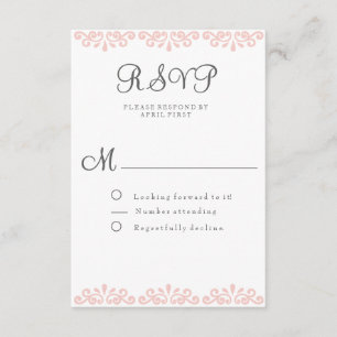 Cora cartão elegante e romântico do laço de RSVP