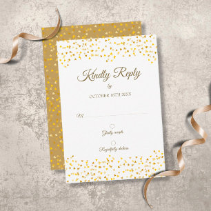 Cora de Ouro Confetes Elegante Chique RSVP