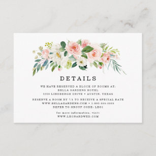 Cora o cartão de detalhes   Wedding floral