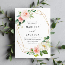 Cora o convite | Dourado floral do casamento do