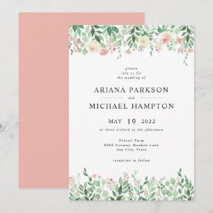 Cora o convite floral 4196 do casamento das