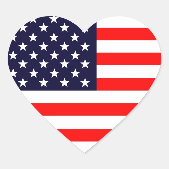 Coração Adesivo da Bandeira Americana (Frente)