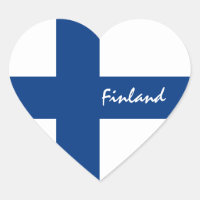 Adesivo da Finlândia, Coração, Bandeira Finlandesa