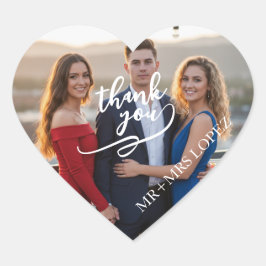 Coração Adesivo de Agradecimento de Foto de Casamento Mini