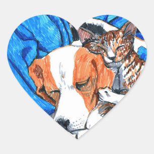 Coração Adesivo de amor de resgate - Companheiros de cães 