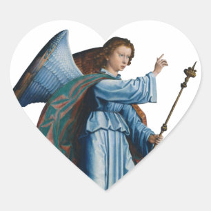 Coração adesivo de anjo medieval