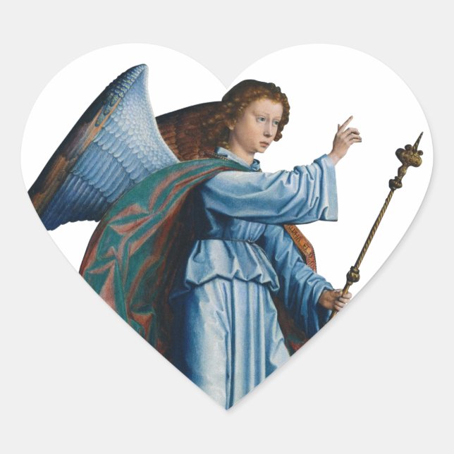 Coração adesivo de anjo medieval (Frente)