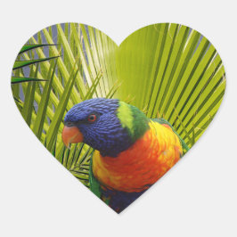 Coração Adesivo de aves tropicais