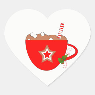 Coração Adesivo de cacau de Natal