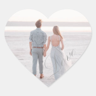 Coração Adesivo de costume de casamento foto amor romance