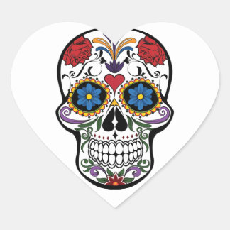 Coração Adesivo de crânio