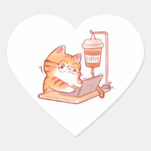 Adesivo de Gato Cafeinado Divertido, Gin Super Tra