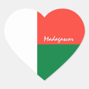 Coração Adesivo de Madagascar, Coração, Bandeira Patriótic