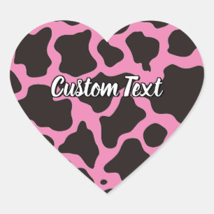 Coração Adesivo de padrão de vaca