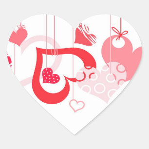 Coração Adesivo de São Valentim Pendurado Love Hearts