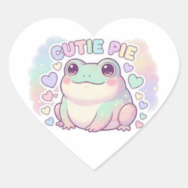 Coração Adesivo de Sapo Cutie Pie Fofa Faísca Kawaii Ae