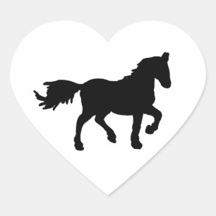 Coração Adesivo de Silhueta de Cavalo – Animal Minimalista