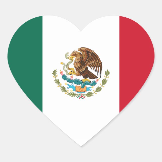 Coração Adesivo de Sinalizador do México (Frente)