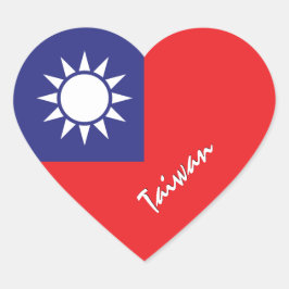 Coração Adesivo de Taiwan, Coração, Bandeira de Taiwan Pat