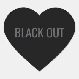 Coração Adesivo de Tipografia - Black Out