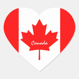 Coração Adesivo do Canadá, Coração, Bandeira Canadense Pat