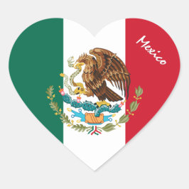 Coração Adesivo do México, Coração, Bandeira Mexicana Patr