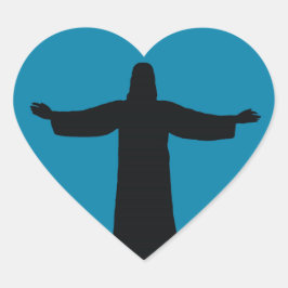 Coração Adesivo eu amo jesus cristo