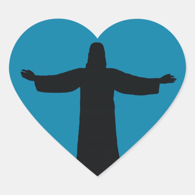 Coração Adesivo eu amo jesus cristo (Frente)