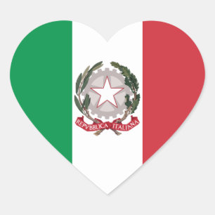 Coração Adesivo Itália, Coração, Bandeira Italiana Patriót