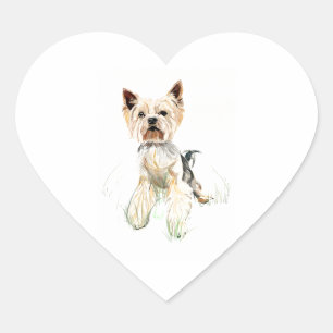 Coração Adesivo Yorkshire Terrier, Arte para Amantes de Cã