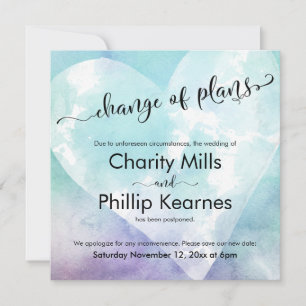 Coração Adiada a Mudança de Planos de Casamento