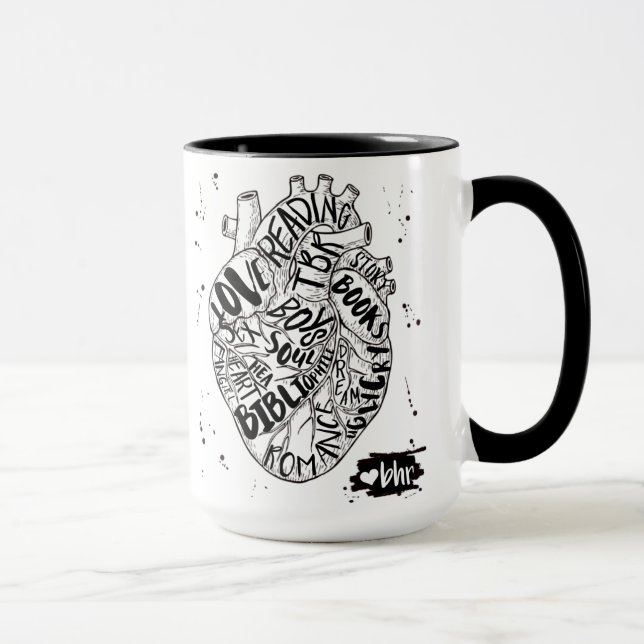 Coração & alma da caneca romance (Direita)