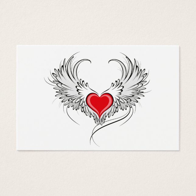 Coração Anjo Vermelho com asas (Frente)