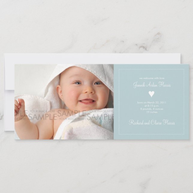 Coração ・ Anúncio de bebê (Frente)