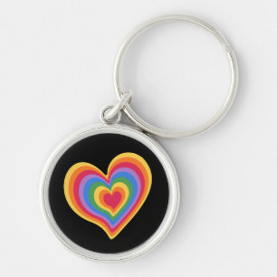 Coração arco-íris. Orgulho gay love Chaveiro