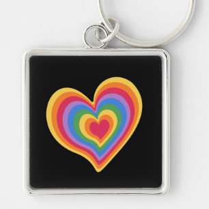 Coração arco-íris. Orgulho gay love Chaveiro