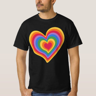 Coração arco-íris. Orgulho gay love T-Shirt
