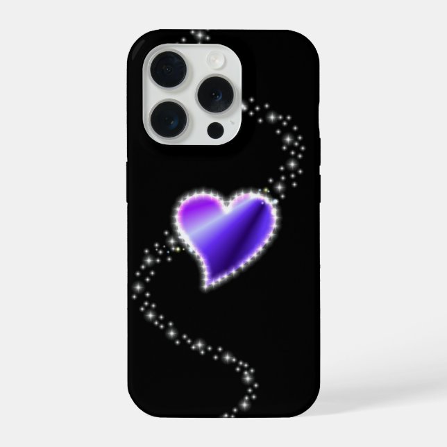 Coração Arco-Íris Roxo com Estrelas a preto (Verso)