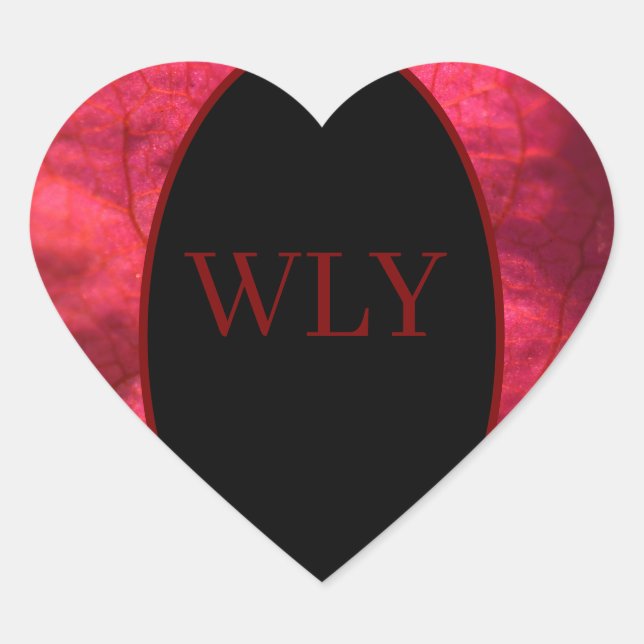 Coração Autocolantes, Bougainvillea Clássico, Adesivo redo (Frente)