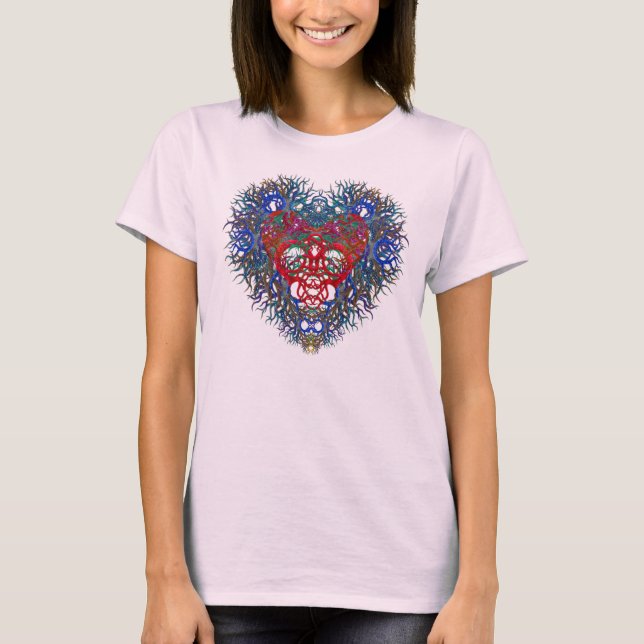 Coração bonito em um t-shirt (Frente)