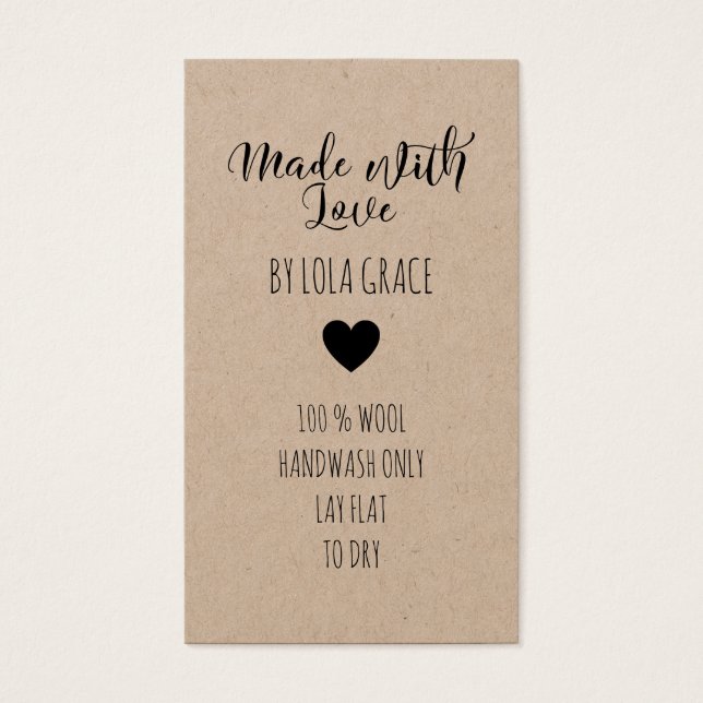 Coração Bonito Feito com Papel Kraft Apaixonado (Frente)