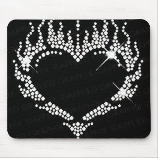 Coração branco Mousepad do cristal de rocha