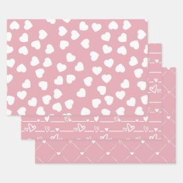 Coração Branco Rosa
