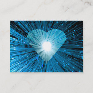 Coração Brilhante cartão de visita preto azul-bril