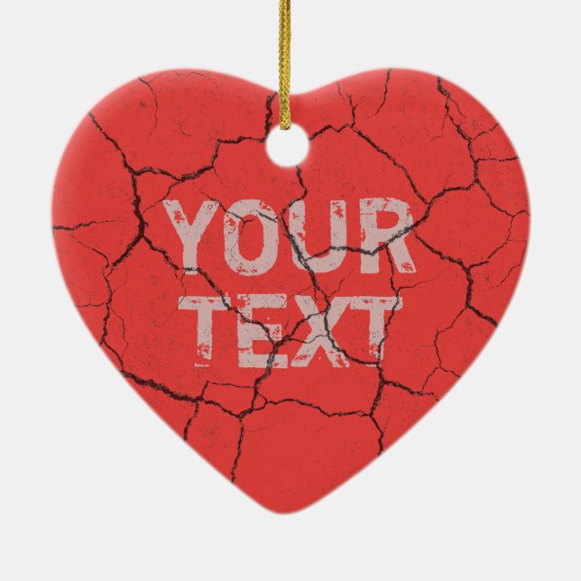 Coração cerâmico rachado   do ornamento do (Verso)
