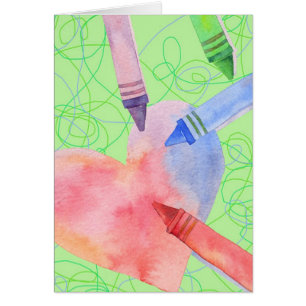 Coração Colorido - Cartão de Nota