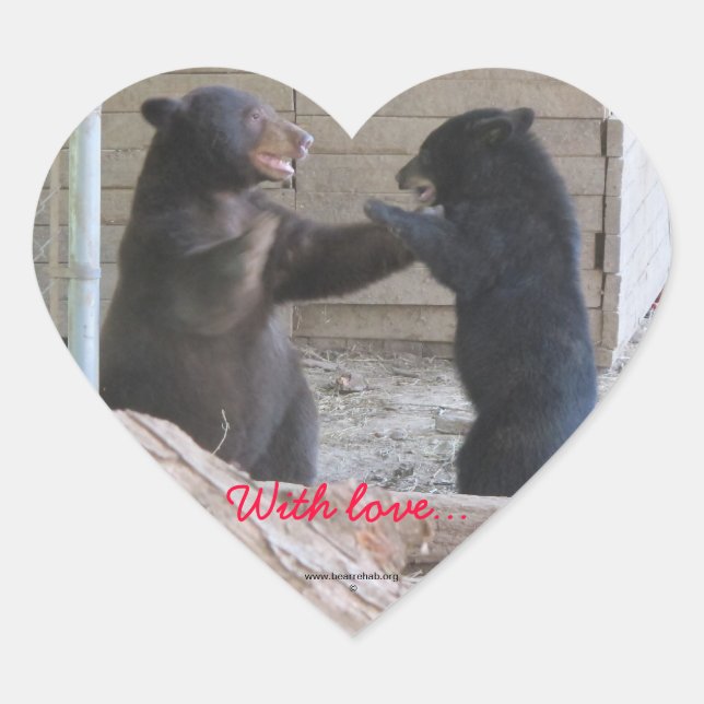 Coração Com amor... Adesivo (Frente)