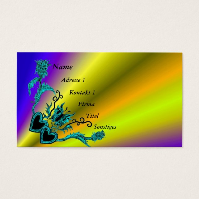 Coração com Flor e Borboleta no Arco-íris (Frente)