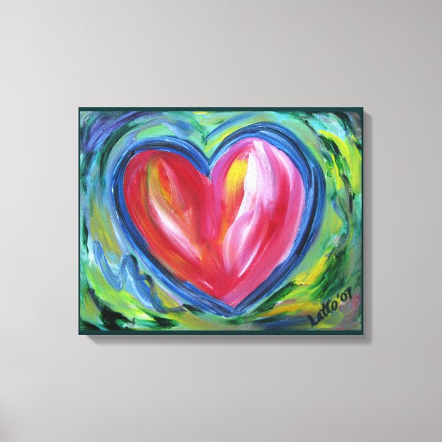 Coração com pintura de Canvas Esperança (Frente)